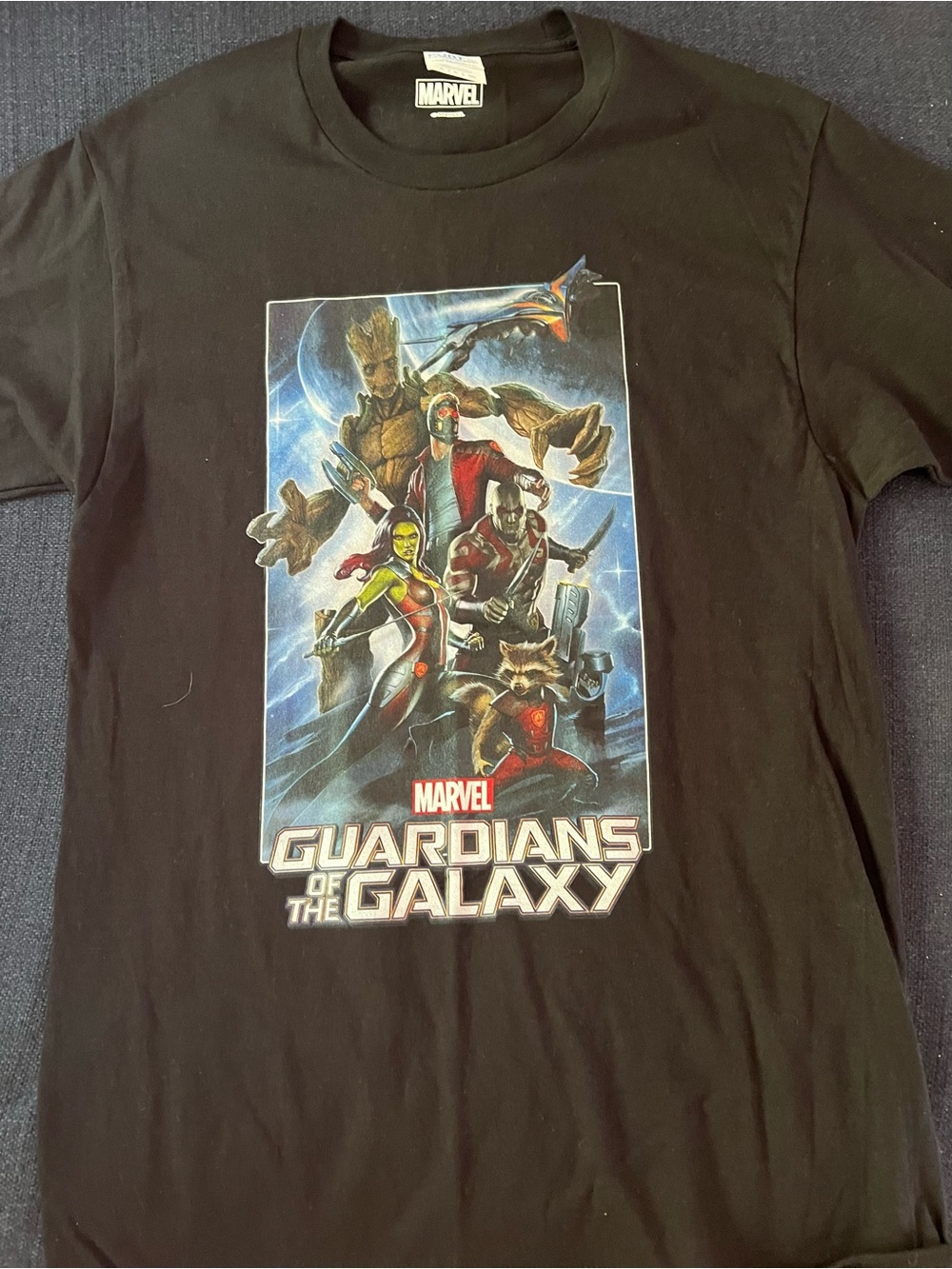 Marvel Black Guardians of the Galaxy Crewneck Graphic T‑Shirt Mens small Tshirt